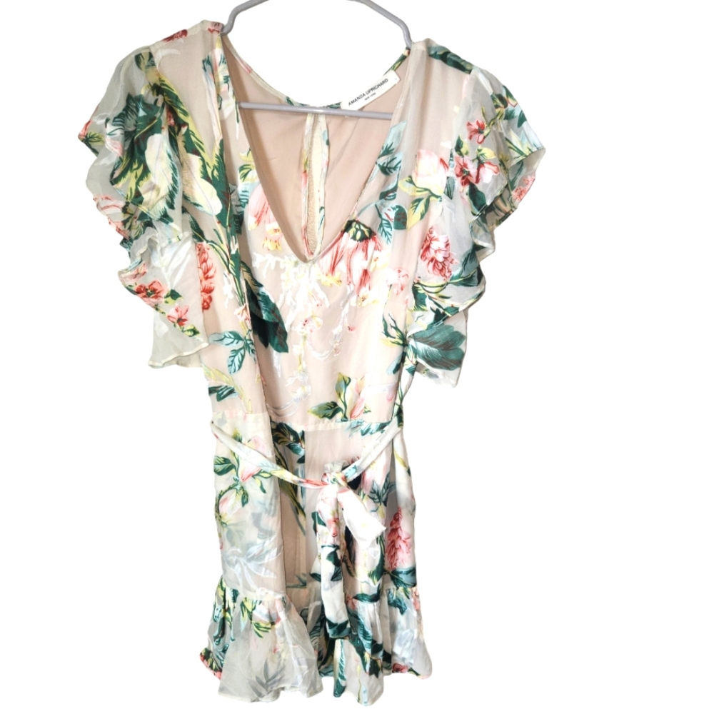 Amanda Uprichard Cream Floral Romper P (xs)